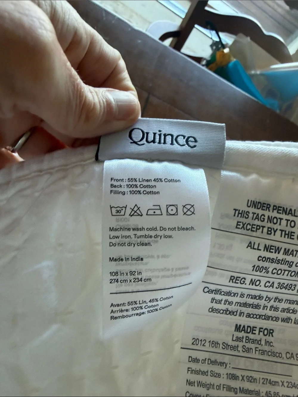 🛏️ Quince European Linen Cotton Stitch Quilt Set King/Cal King w/ 2 Shams (2)